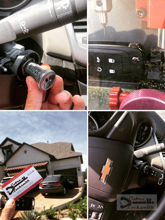 New high security key originate by ignition disassembling for Chevy Cruze in Lakeway TX