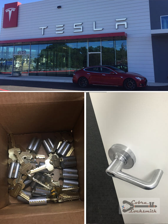 Installation of new interchangeable cores for Tesla in Austin