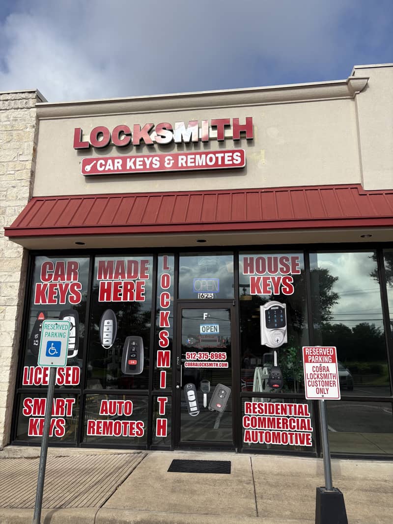 front of locksmith shop